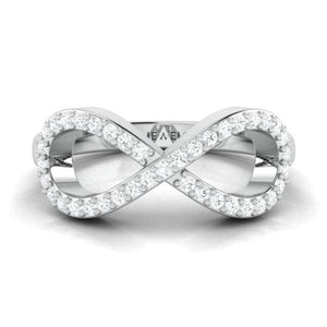 Jewelove™ Rings Ready to Ship - Ring Size 11, Platinum Infinity Ring with Diamonds for Women JL PT 968