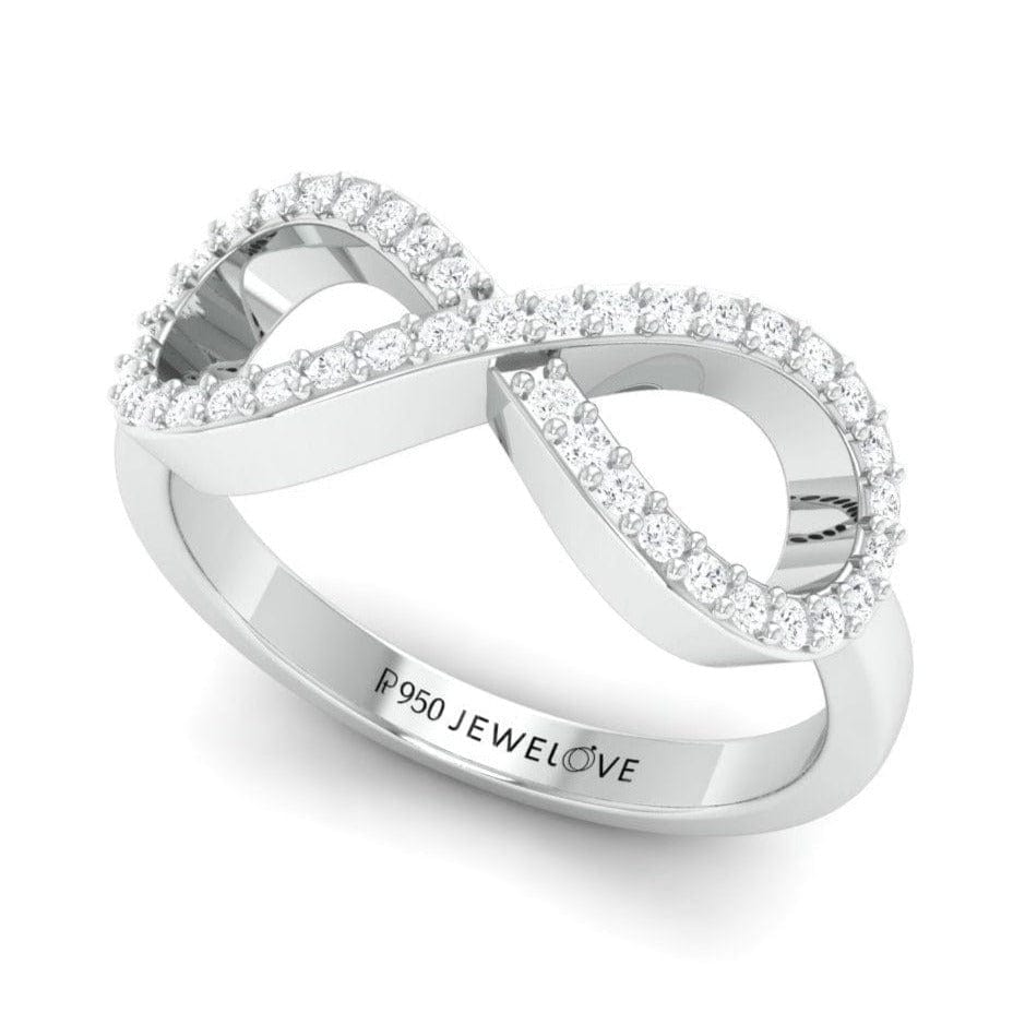 Jewelove™ Rings Ready to Ship - Ring Size 11, Platinum Infinity Ring with Diamonds for Women JL PT 968