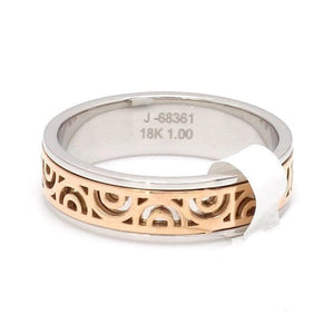 Jewelove™ Rings Women's Band only Ready to Ship - Ring Size 18 - Designer Platinum & Rose Gold Couple Rings JL PT 1115