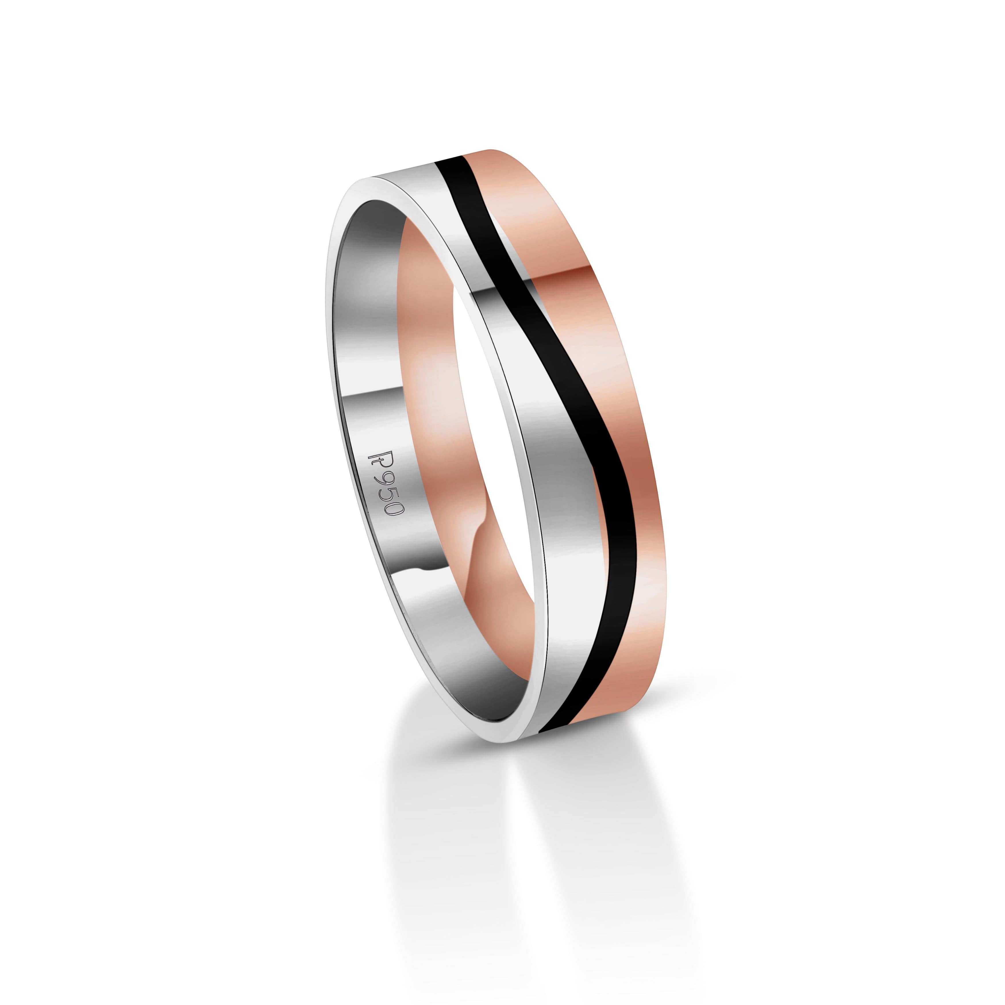 Ready to Ship - Ring Size 20 for Men of Platinum | Rose Gold with Blac