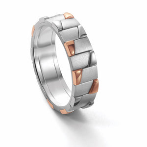 Jewelove™ Rings Men's Band only Ready to Ship - Ring Size 20 - Men of Platinum | Rose Gold Fusion Ring for Men JL PT 684