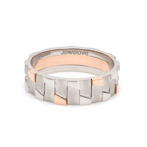 Jewelove™ Rings Men's Band only Ready to Ship - Ring Size 20 - Men of Platinum | Rose Gold Fusion Ring for Men JL PT 684