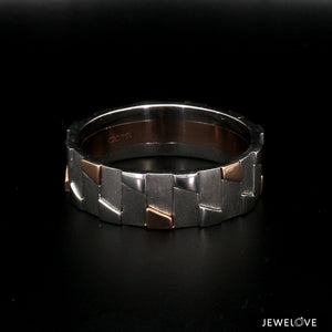 Jewelove™ Rings Men's Band only Ready to Ship - Ring Size 20 - Men of Platinum | Rose Gold Fusion Ring for Men JL PT 684