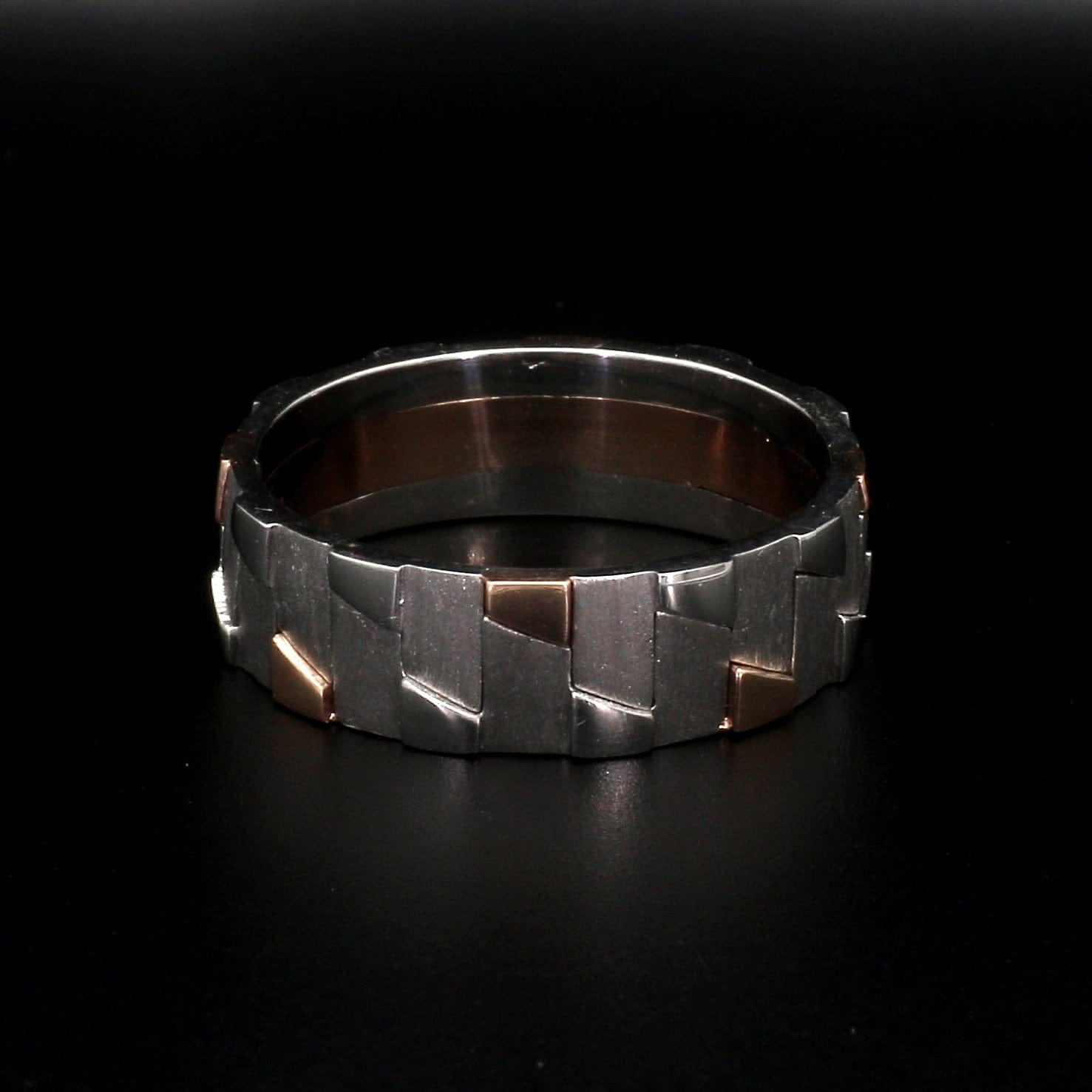 Jewelove™ Rings Men's Band only Ready to Ship - Ring Size 20 - Men of Platinum | Rose Gold Fusion Ring for Men JL PT 684