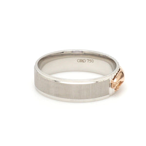 Jewelove™ Rings Men's Band only Ready to Ship - Ring Size 21 - Platinum Ring with Rose Gold Jaguar for Men JL PT 1308