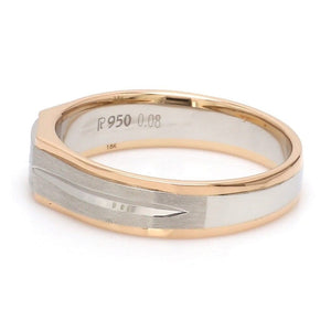 Jewelove™ Rings Men's Band only Ready to Ship - Ring Size 21, Platinum & Rose Gold Fusion Single Diamond Ring for Men JL PT 995