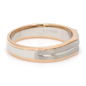 Jewelove™ Rings Men's Band only Ready to Ship - Ring Size 21, Platinum & Rose Gold Fusion Single Diamond Ring for Men JL PT 995