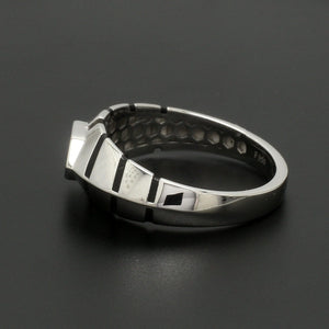 Jewelove™ Rings Men's band only Ready to Ship - Ring Size 22 - Men of Platinum | Black Enamel Ring for Men JL PT 1310