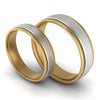 Ready to Ship - Ring Size 22, Platinum & Yellow Gold Ring for Men with Milgrain Edge JL PT 636