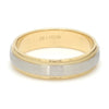 Ready to Ship - Ring Size 22, Platinum & Yellow Gold Ring for Men with Milgrain Edge JL PT 636