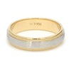 Ready to Ship - Ring Size 22, Platinum & Yellow Gold Ring for Men with Milgrain Edge JL PT 636