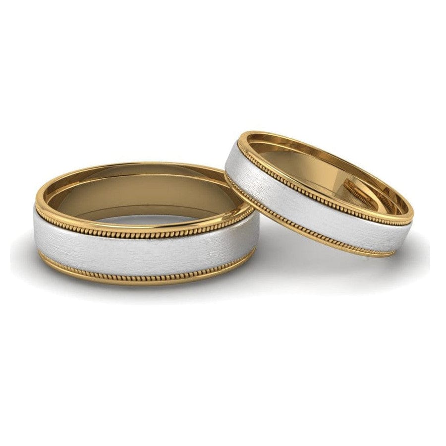 Jewelove™ Rings Ready to Ship - Ring Size 22, Platinum & Yellow Gold Ring for Men with Milgrain Edge JL PT 636