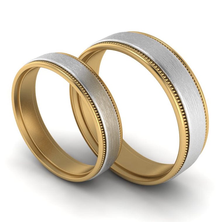 Jewelove™ Rings Ready to Ship - Ring Size 22, Platinum & Yellow Gold Ring for Men with Milgrain Edge JL PT 636