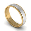 Ready to Ship - Ring Size 22, Platinum & Yellow Gold Ring for Men with Milgrain Edge JL PT 636