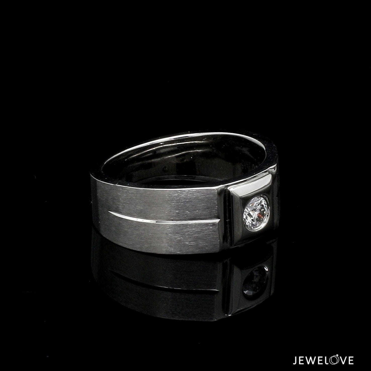 Jewelove™ Rings Men's Band only / VS GH Ready to Ship - Ring Size 24, Diamond Platinum Ring for Men JL PT 1110