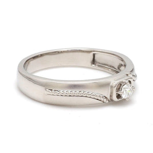 Jewelove™ Rings Ready to Ship - Ring Size 29,  Single Diamond Rope Style Platinum Men’s Ring JL PT 623