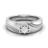 Jewelove™ Rings Ready to Ship - Ring Size 29,  Single Diamond Rope Style Platinum Men’s Ring JL PT 623