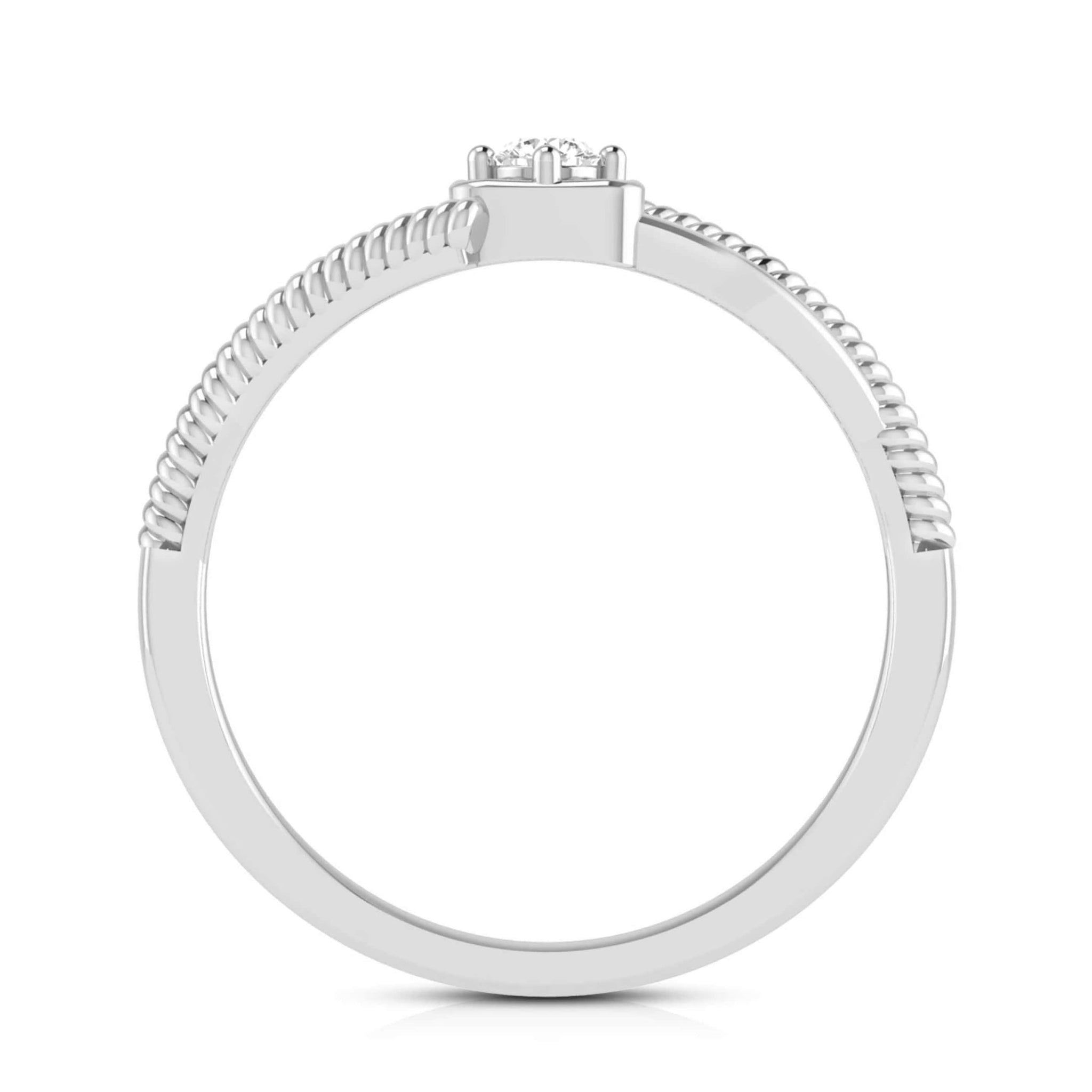 Jewelove™ Rings Ready to Ship - Ring Size 29,  Single Diamond Rope Style Platinum Men’s Ring JL PT 623