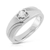 Jewelove™ Rings Ready to Ship - Ring Size 29,  Single Diamond Rope Style Platinum Men’s Ring JL PT 623