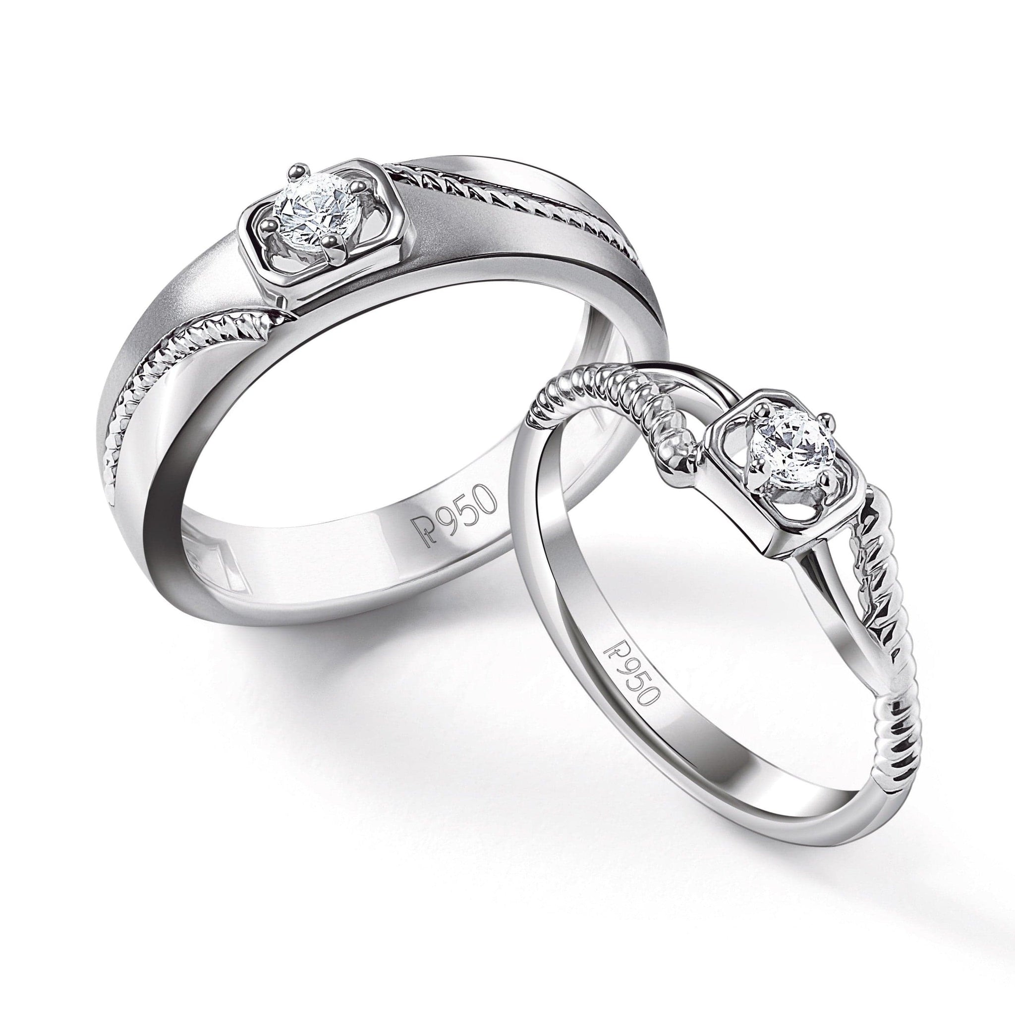 Jewelove™ Rings Ready to Ship - Ring Size 29,  Single Diamond Rope Style Platinum Men’s Ring JL PT 623