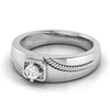 Jewelove™ Rings Ready to Ship - Ring Size 29,  Single Diamond Rope Style Platinum Men’s Ring JL PT 623