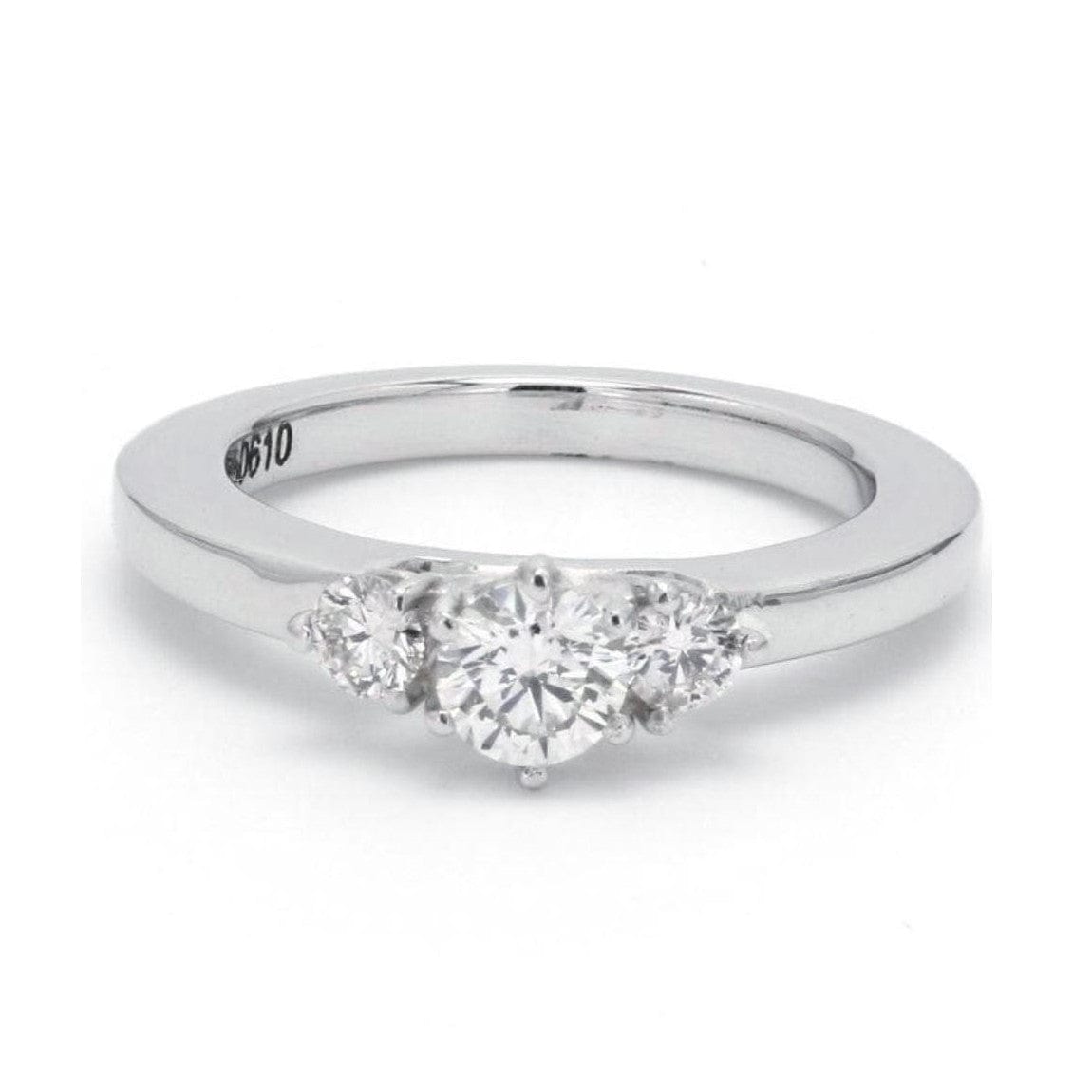 Jewelove™ Rings Ready to Ship - Ring Size 8 - 3 Diamond Platinum Engagement Solitaire Ring JL PT 326