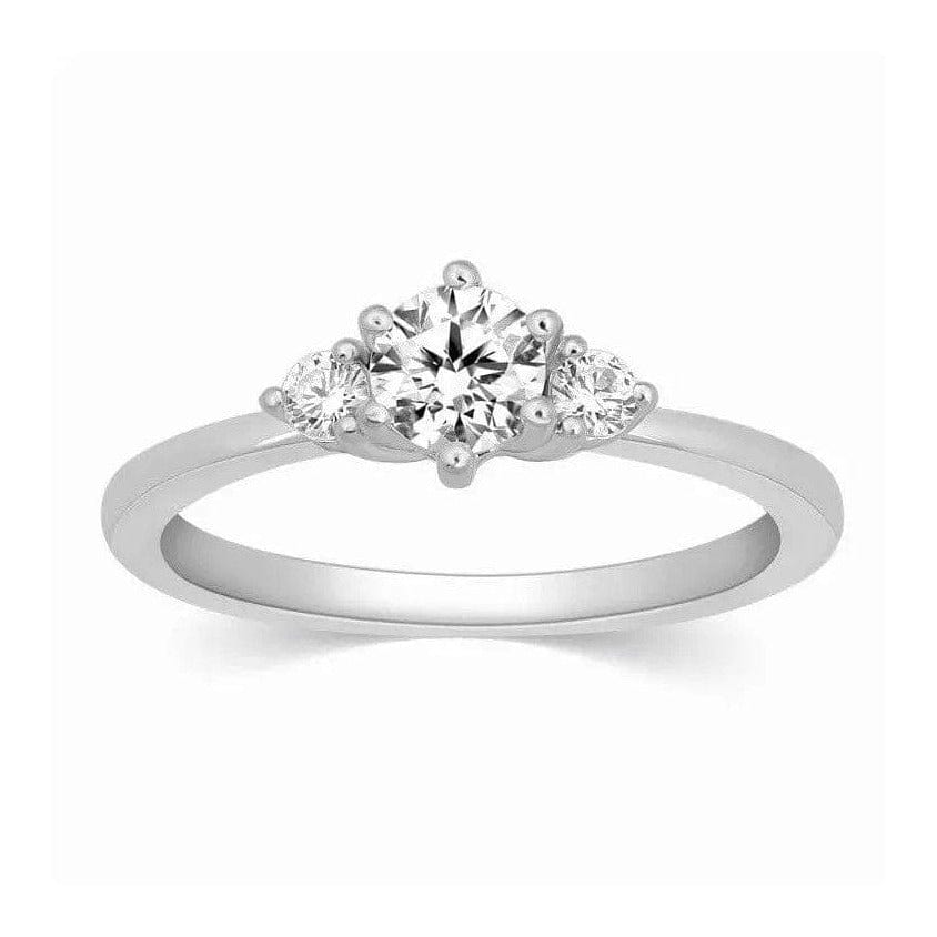 Jewelove™ Rings Ready to Ship - Ring Size 8 - 3 Diamond Platinum Engagement Solitaire Ring JL PT 326