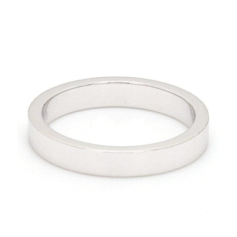 Jewelove™ Rings Ready to Ship Ring Size 8, 3mm Flat Platinum Band SJ PTO 223 - Flat