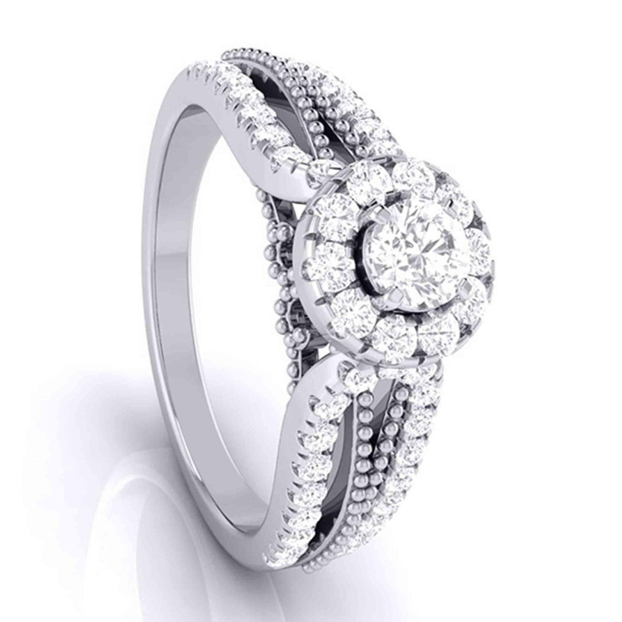 Jewelove™ Rings Ready to Ship | Ring Size 9, Designer 15-Pointer Platinum Diamond Engagement Ring JL PT G-102