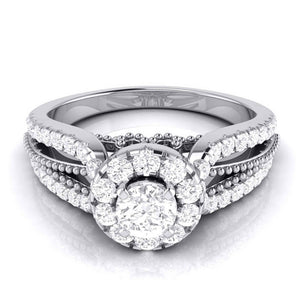 Jewelove™ Rings Ready to Ship | Ring Size 9, Designer 15-Pointer Platinum Diamond Engagement Ring JL PT G-102