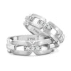 Jewelove™ Rings Ready to Ship - Ring Size 9, Designer Platinum Love Bands with Diamonds JL PT 426