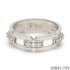 Jewelove™ Rings Ready to Ship - Ring Size 9, Designer Platinum Love Bands with Diamonds JL PT 426