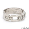 Jewelove™ Rings Ready to Ship - Ring Size 9, Designer Platinum Love Bands with Diamonds JL PT 426