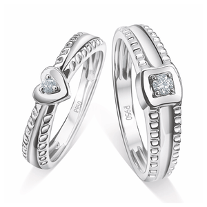 Jewelove™ Rings Ready to Ship - Ring Sizes 11, 18 Designer Heart Platinum Love Bands JL PT 922