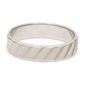 Jewelove™ Rings Ready to Ship - Ring Sizes 11, 20 - Designer Plain Platinum Love Bands with Unique Slanting Texture JL PT 1108