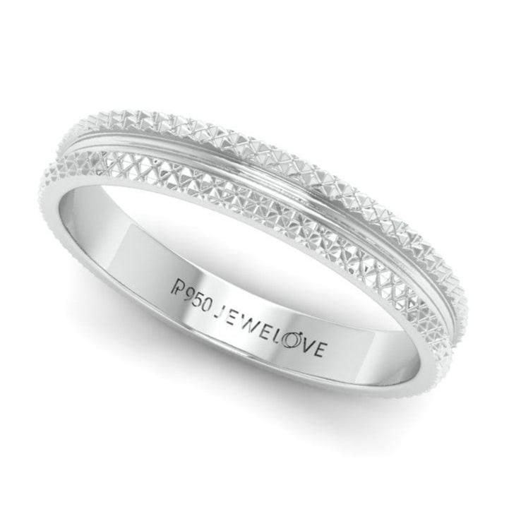 Jewelove™ Rings Ready to Ship - Ring Sizes 11, 20 - Textured Platinum Couple Rings JL PT 1111