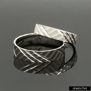 Jewelove™ Rings Ready to Ship - Ring Sizes 11, 21 - Platinum Love Bands for Couple JL PT 1307