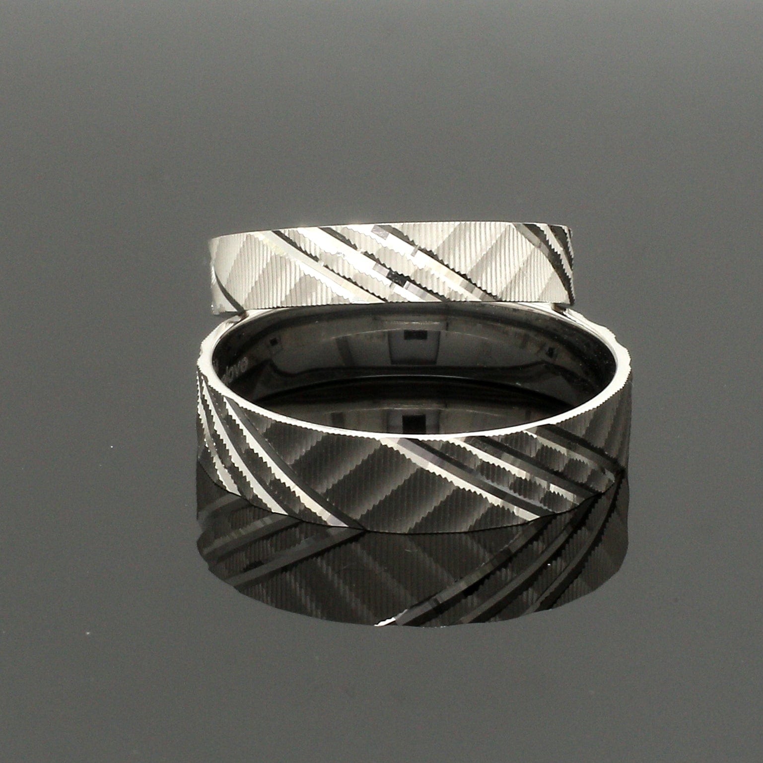 Jewelove™ Rings Ready to Ship - Ring Sizes 11, 21 - Platinum Love Bands for Couple JL PT 1307