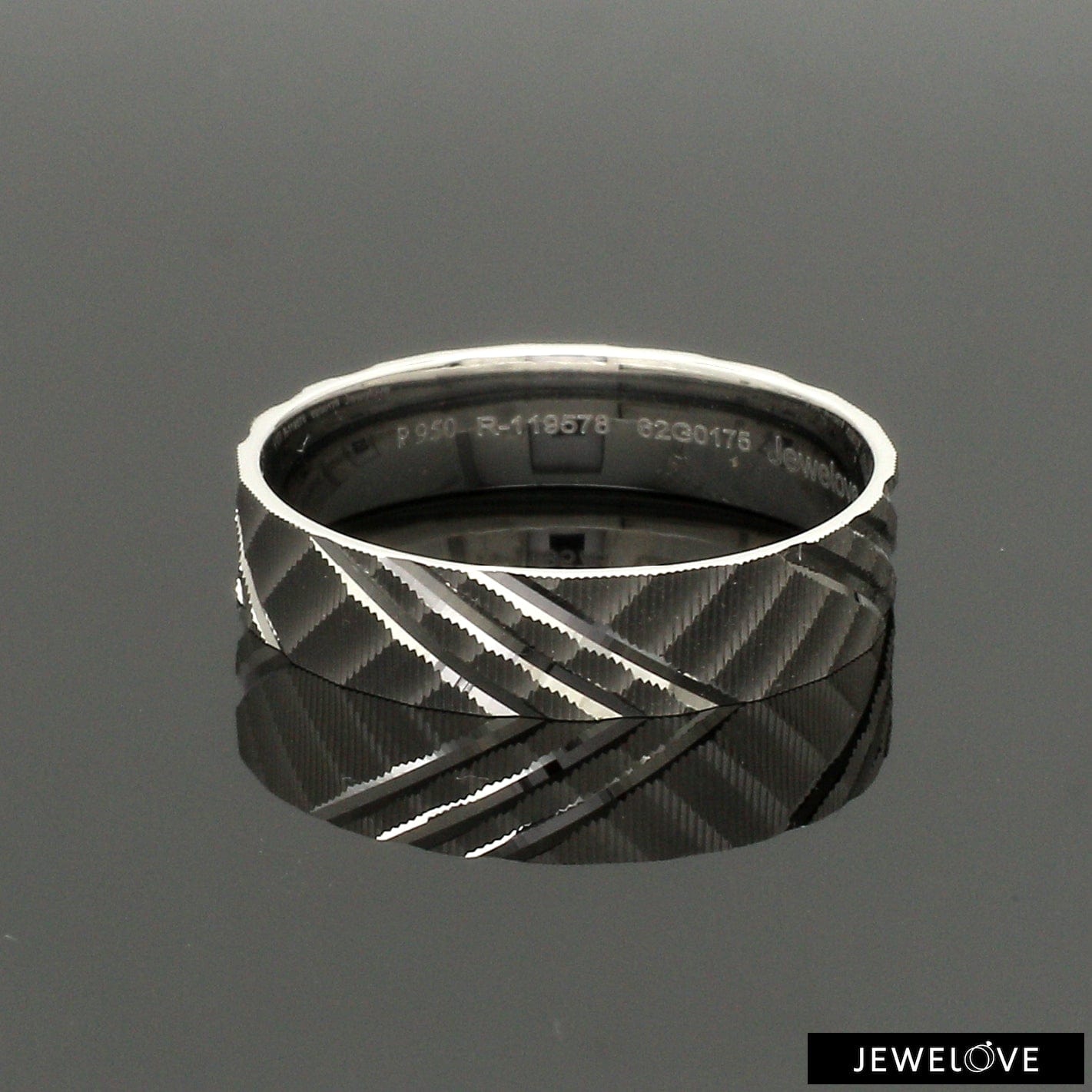 Jewelove™ Rings Ready to Ship - Ring Sizes 11, 21 - Platinum Love Bands for Couple JL PT 1307