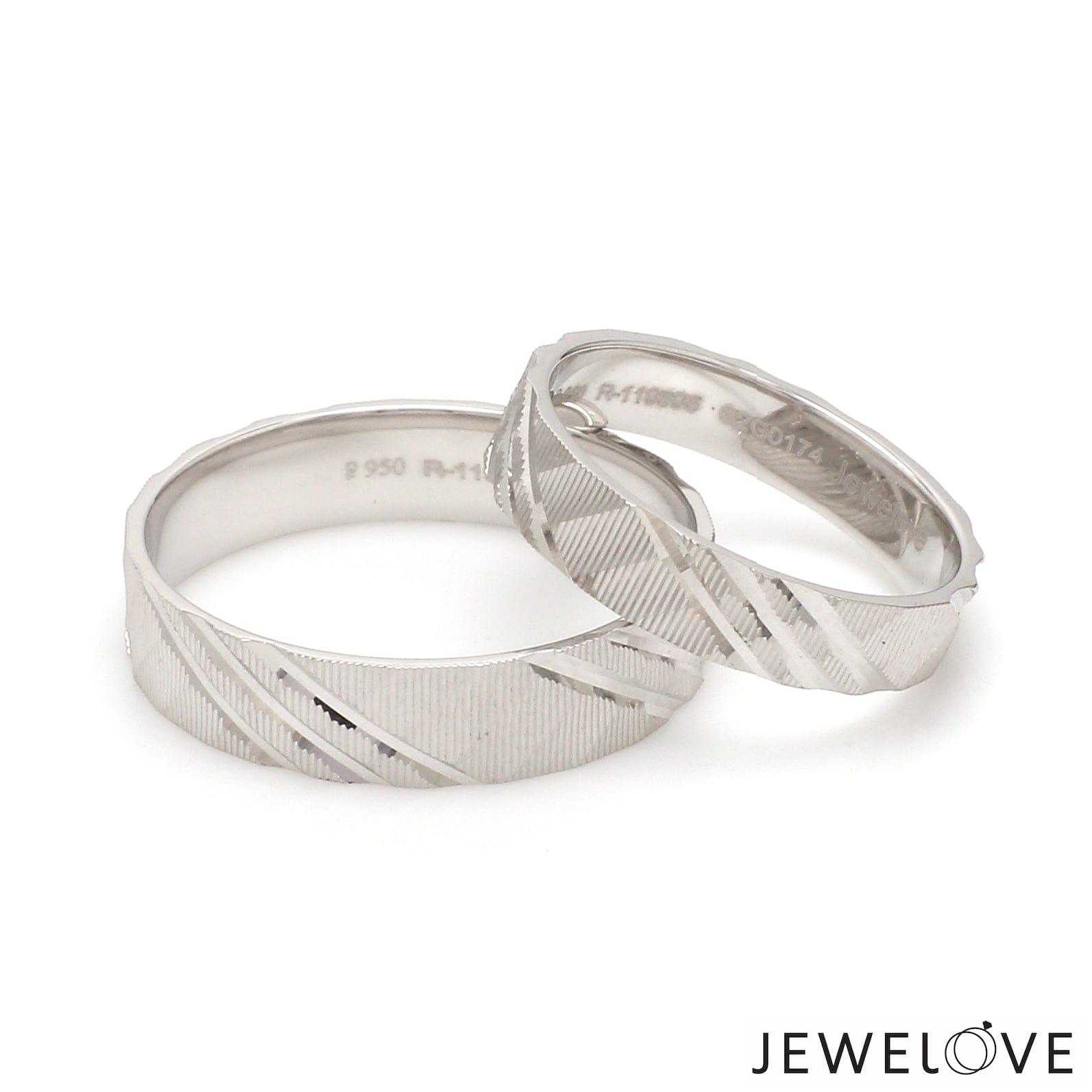 Jewelove™ Rings Ready to Ship - Ring Sizes 11, 21 - Platinum Love Bands for Couple JL PT 1307