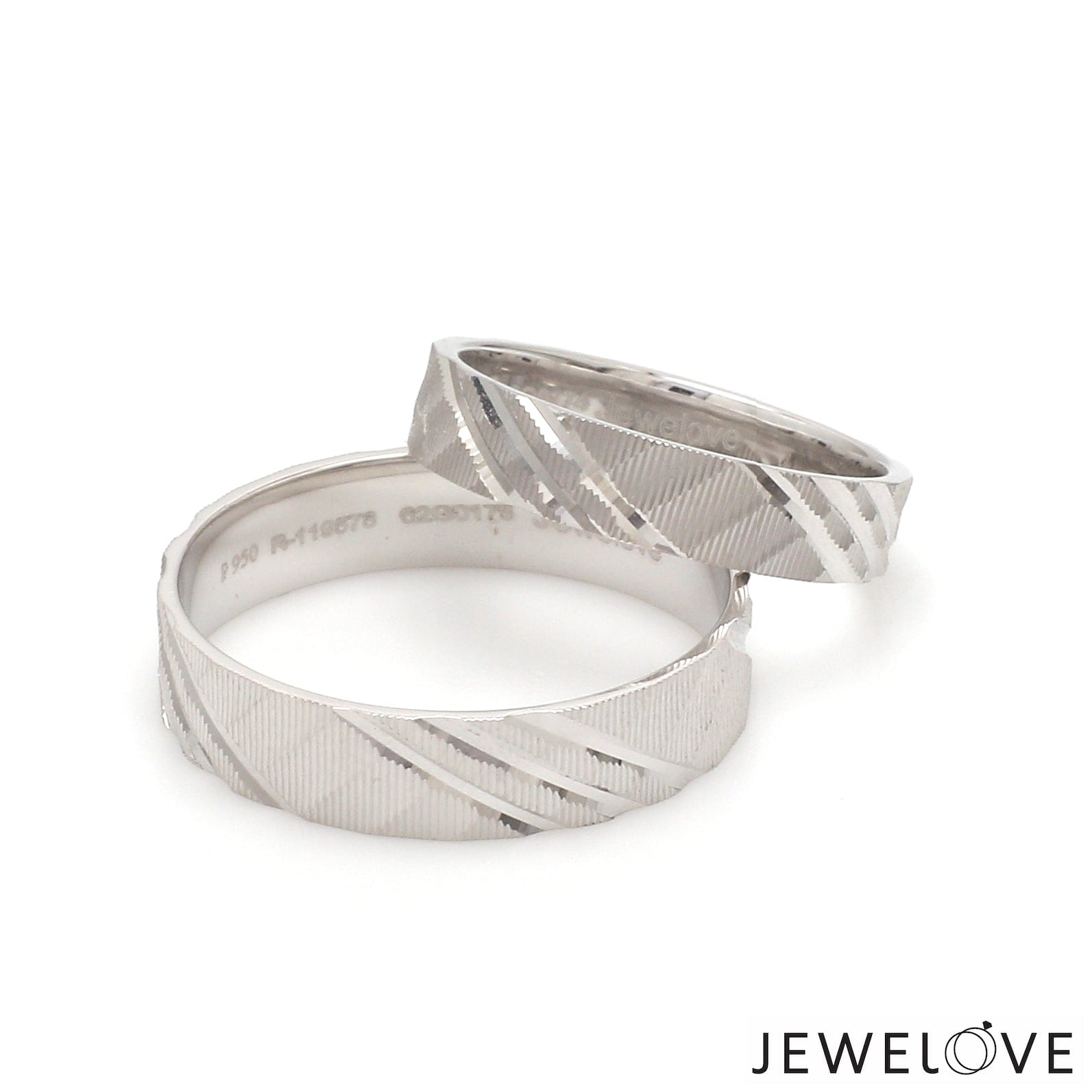 Jewelove™ Rings Ready to Ship - Ring Sizes 11, 21 - Platinum Love Bands for Couple JL PT 1307