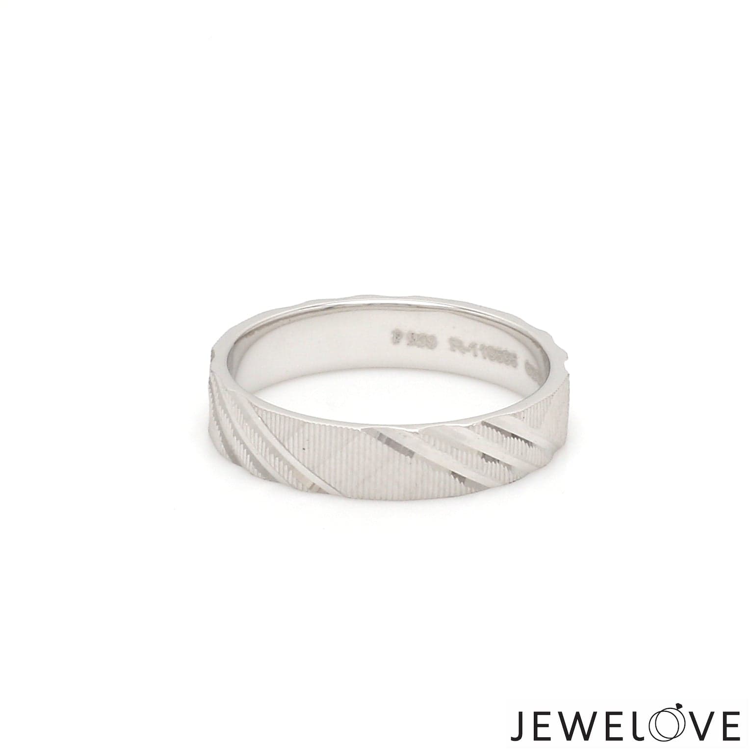 Jewelove™ Rings Ready to Ship - Ring Sizes 11, 21 - Platinum Love Bands for Couple JL PT 1307