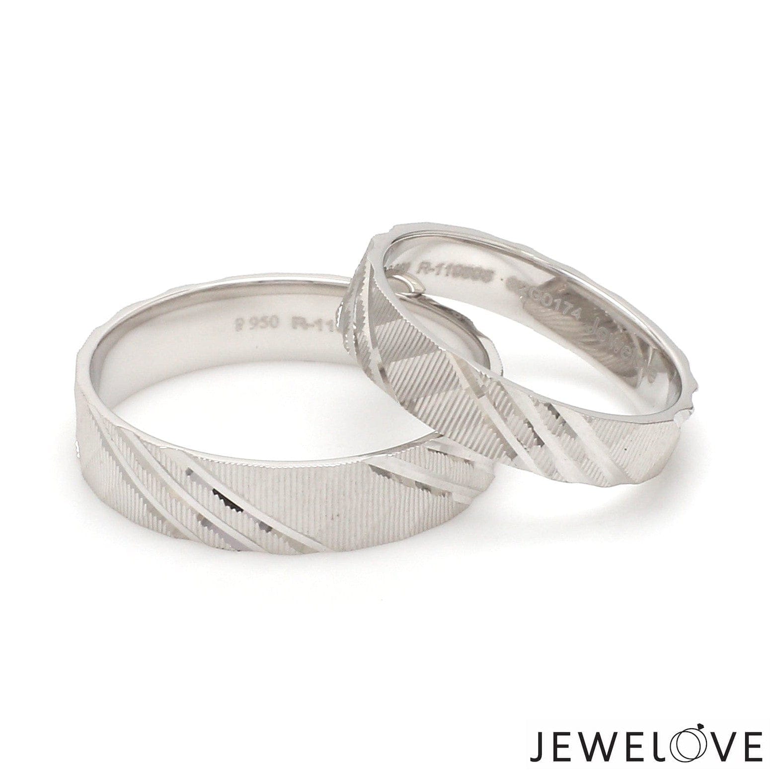 Jewelove™ Rings Ready to Ship - Ring Sizes 11, 21 - Platinum Love Bands for Couple JL PT 1307