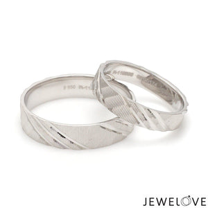 Jewelove™ Rings Ready to Ship - Ring Sizes 11, 21 - Platinum Love Bands for Couple JL PT 1307