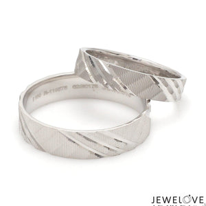 Jewelove™ Rings Ready to Ship - Ring Sizes 11, 21 - Platinum Love Bands for Couple JL PT 1307