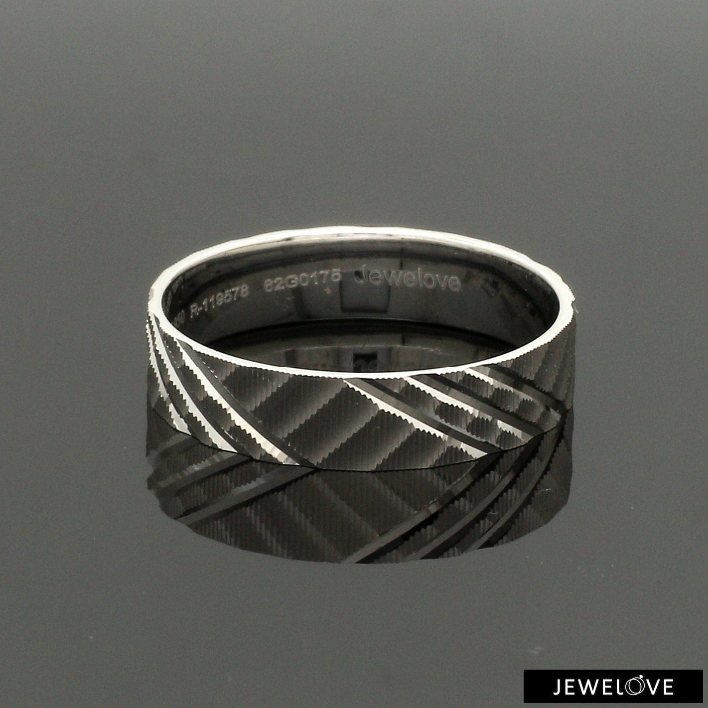 Jewelove™ Rings Men's Band only Ready to Ship - Ring Sizes 11, 21 - Platinum Love Bands for Couple JL PT 1307