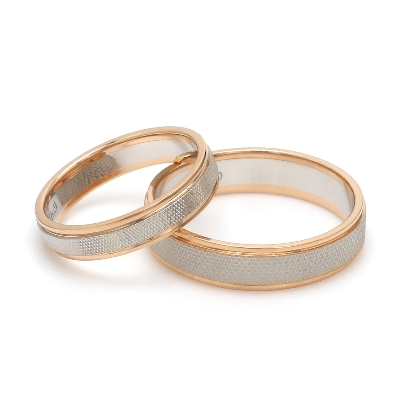 Jewelove™ Rings Ready to Ship  - Ring Sizes 11, 22 - Designer Unisex Platinum & Rose Gold Couple Rings JL PT 1121