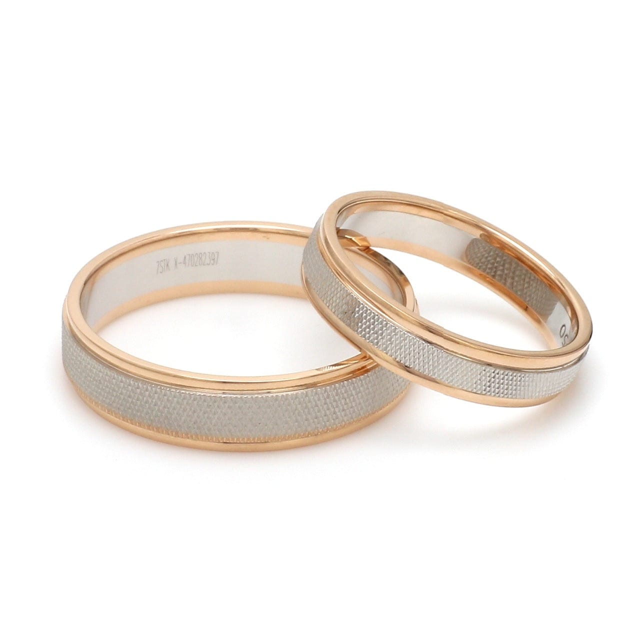 Jewelove™ Rings Both Ready to Ship  - Ring Sizes 11, 22 - Designer Unisex Platinum & Rose Gold Couple Rings JL PT 1121