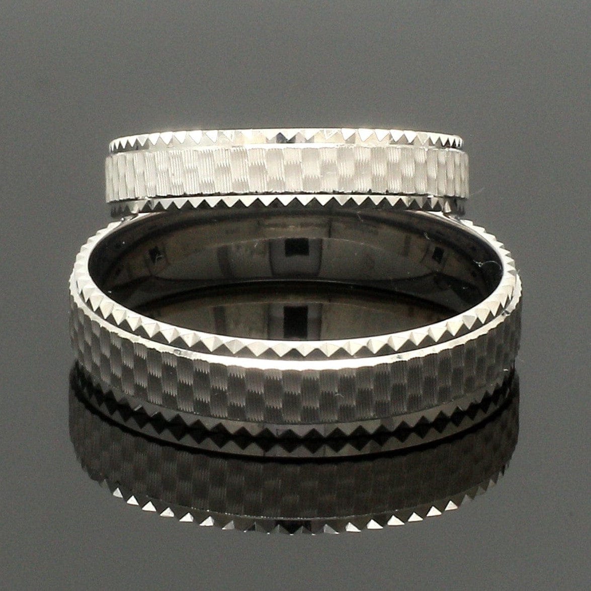 Jewelove™ Rings Ready to Ship - Ring Sizes 11, 22 - Textured Unique Platinum Love Bands for Couples JL PT 1306