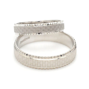 Jewelove™ Rings Ready to Ship - Ring Sizes 11, 22 - Textured Unique Platinum Love Bands for Couples JL PT 1306